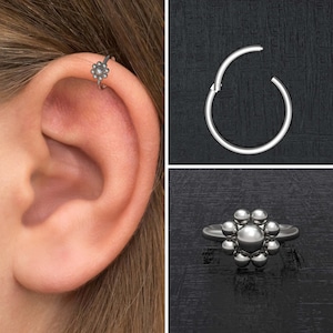 Titanium Tragus Earring Hoop, Cartilage Piercing, Rook Piercing Implant Grade, Forward Helix Piercing, Conch Piercing, Clicker Hoop