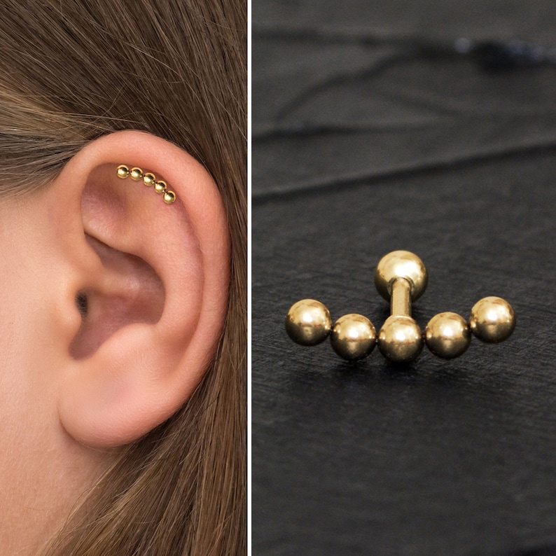 Curved Bar Piercing Surgical Steel Cartilage Curved Stud Etsy