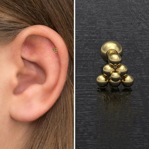 Surgical Steel Cartilage Piercing, Tragus Earring, Forward Helix Stud, Conch Barbell, Tragus Barbell Earring, Cartilage Bar
