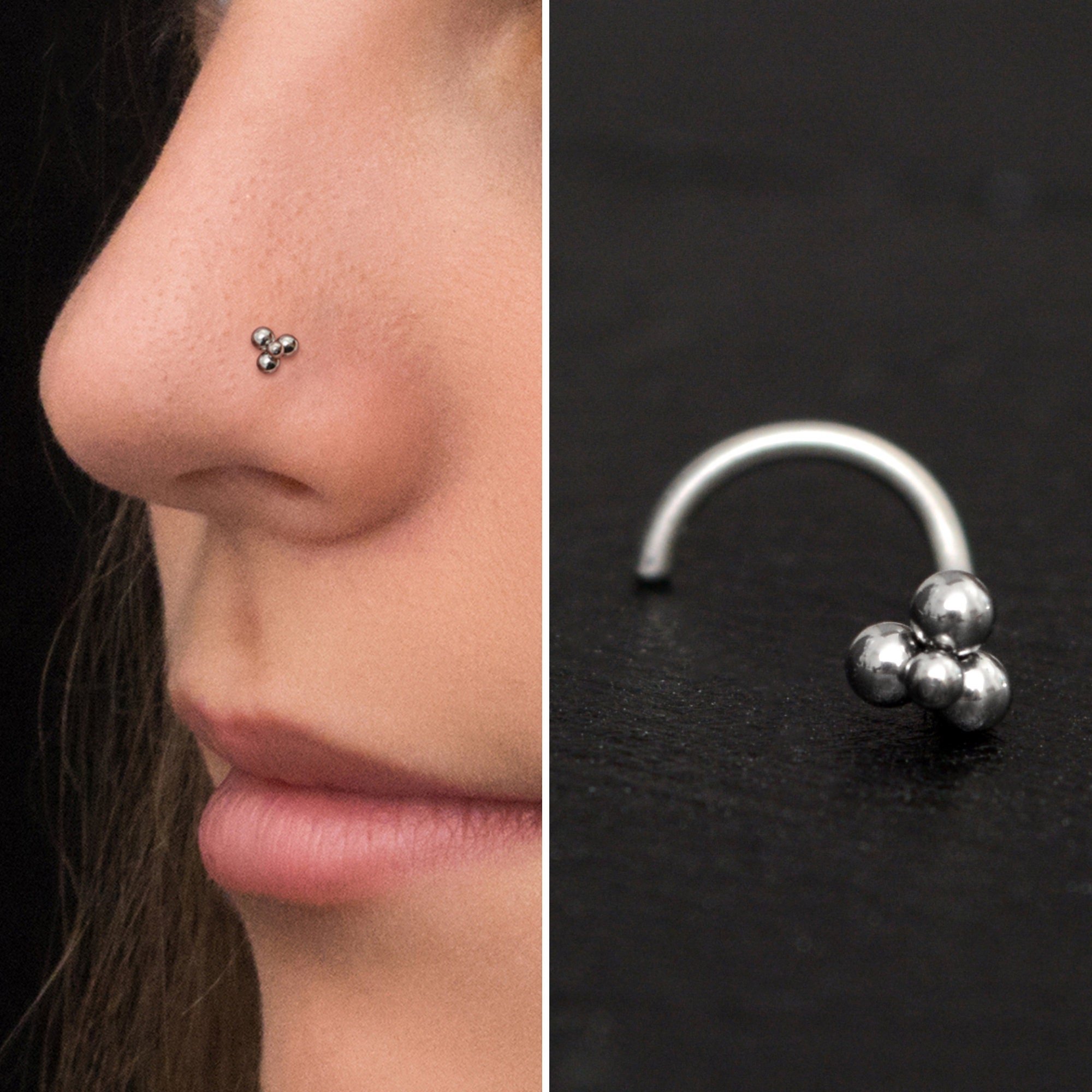 Nose Stud Ring Titanium Implant Grade Nose Earring Nose Etsy UK