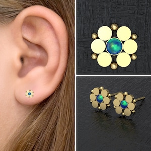 Small Stud Earrings Surgical Steel, Simple Post Earrings Opal, Everyday Earrings, Push Back Stud, Shape Earrings, Tiny Earring Studs