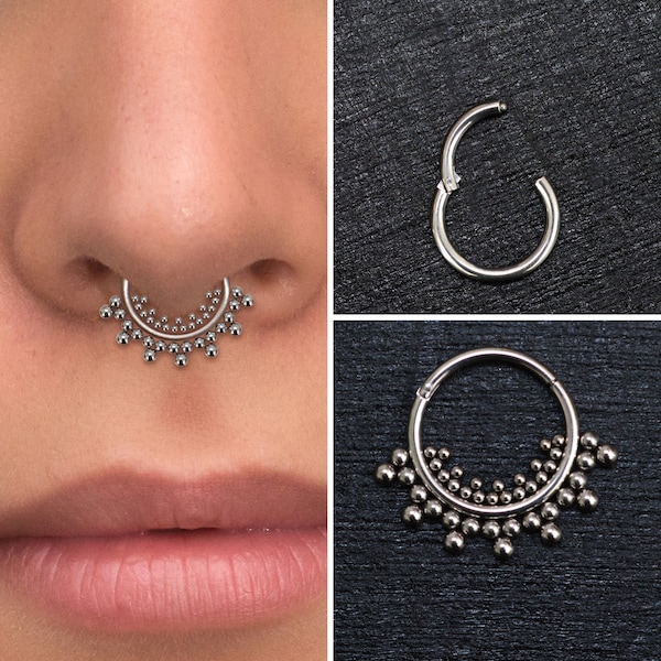 Surgical Steel Septum Ring, Daith Earring, Septum Jewelry, Daith Jewelry, Septum Hoop, Daith Piercing, Septum Clicker Earring