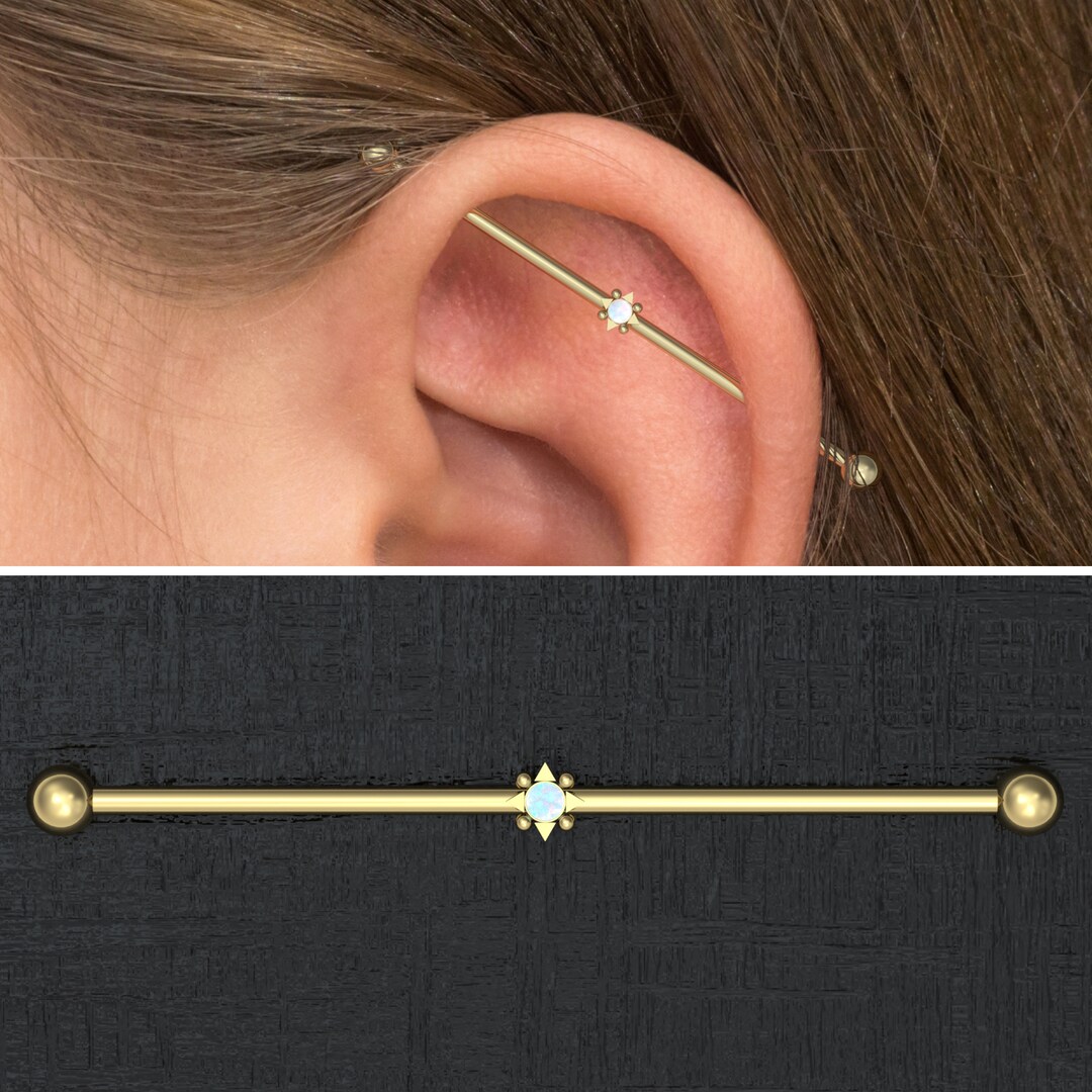 OUFER 14G 5 PCS Industrial Barbell Ear Piercings, Surgical Steel, Multi...