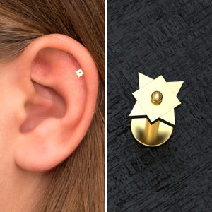 Tragus Piercing Surgical Steel, Conch Earring, Cartilage Piercing, Tragus Stud, Forward Helix Stud, Conch Ring, Labret Jewelry