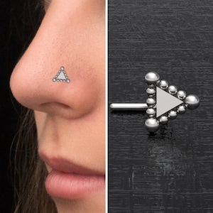 Acier chirurgical, clou d&#39;os du nez, clou de nez, boucle d&#39;oreille, vis nasale, clou de narine, piercing de nez 22 g 20 g 18 g 16 g, anneau de narine