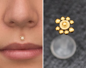 Lip Labret, Medusa Piercing Bioflex, Labret Jewelry, Medusa Labret Earring, Monroe Lip Ring, Philtrum Jewelry, Lip Stud