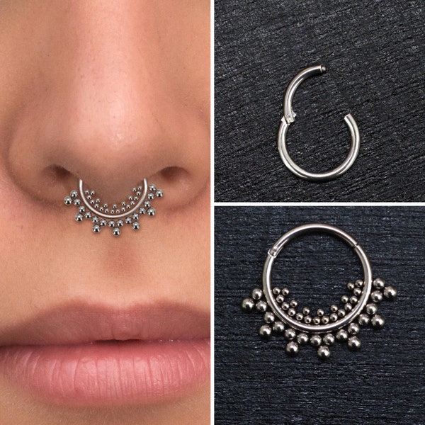 Titanium Septum Ring, Daith Earring Implant Grade, Septum Jewelry, Daith Jewelry, Septum Hoop, Daith Piercing, Septum Clicker