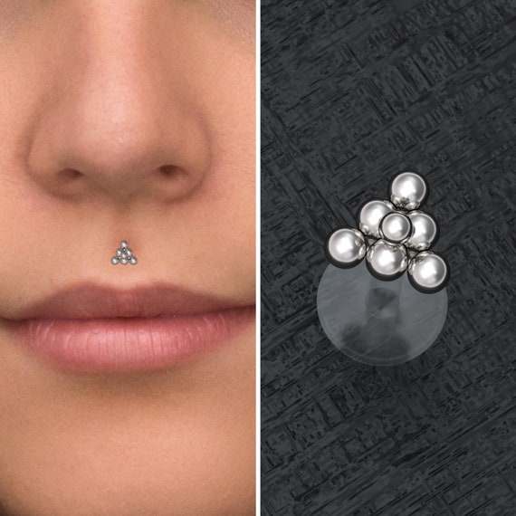 Lip Piercing Bioflex Medusa Labret Anillo de Labios Monroe Stud Joyeria de Labios Philtrum Piercing Labret Stud Pendiente de Espalda Plana Etsy Mexico
