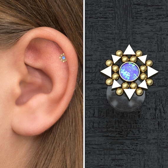 Opal Cartilage Piercing Bioflex Tragus Earring Conch Piercing