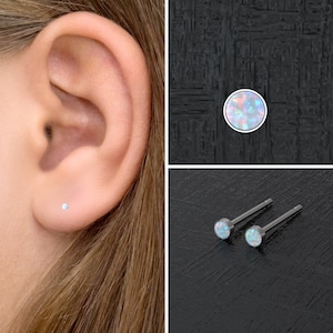Minimalist Stud Earrings Opal, Simple Post Earrings Surgical Steel, Small Everyday Earring Studs, Push Back Earrings, Elegant Earrings