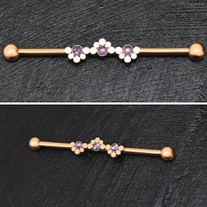 CZ Industrial Piercing 14g, Chirurgenstahl Industrial Barbell, Gerüstohrring, Industrial Schmuck, Straight Barbell Schmuck