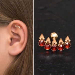 Curved Stud Earring Surgical Steel, Curved Cartilage Earring Stud CZ, Helix Earring, Cartilage Curved Bar Earring, Cartilage Piercing