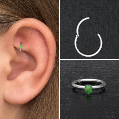 Rook Earring Surgical Steel Tragus Earring Clicker Hoop Etsy