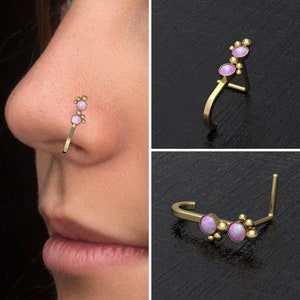 Anello al naso perno opale, perno al naso in acciaio chirurgico, orecchino al naso, perno alla narice 22g 20g 18g 16g, piercing al naso, gioielli al naso, anello alla narice