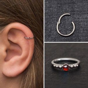 Cartilage Piercing Implant Grade Titanium, CZ Rook Jewelry, Tragus Earring, Conch Hoop, Forward Helix Hoop, Cartilage Clicker Earring