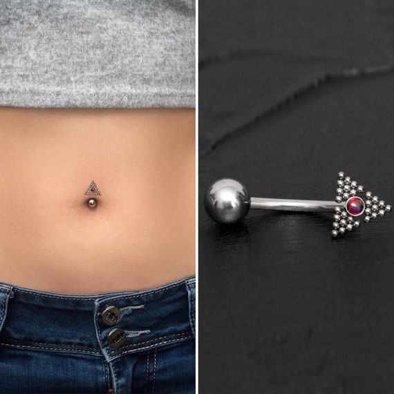 Titanium Dangle Belly Button Ring 14G Navel Piercings Barbell