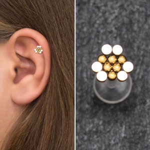 Bioflex Tragus Stud, Cartilage Ring, Forward Helix Ring, Tragus Jewelry, Labret Earring, Cartilage Stud, Conch Piercing