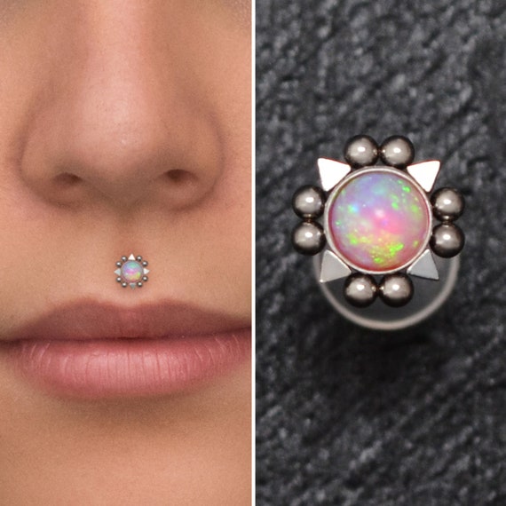 Verplicht Pool Klagen Opaal Lip Piercing Bioflex Medusa Labret Lip Ring Monroe - Etsy Nederland