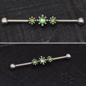 Titan Industrial Barbell 14g , CZ Industrial Piercingschmuck Implant Grade , Scaffold Barbell , Straight Barbell Piercing