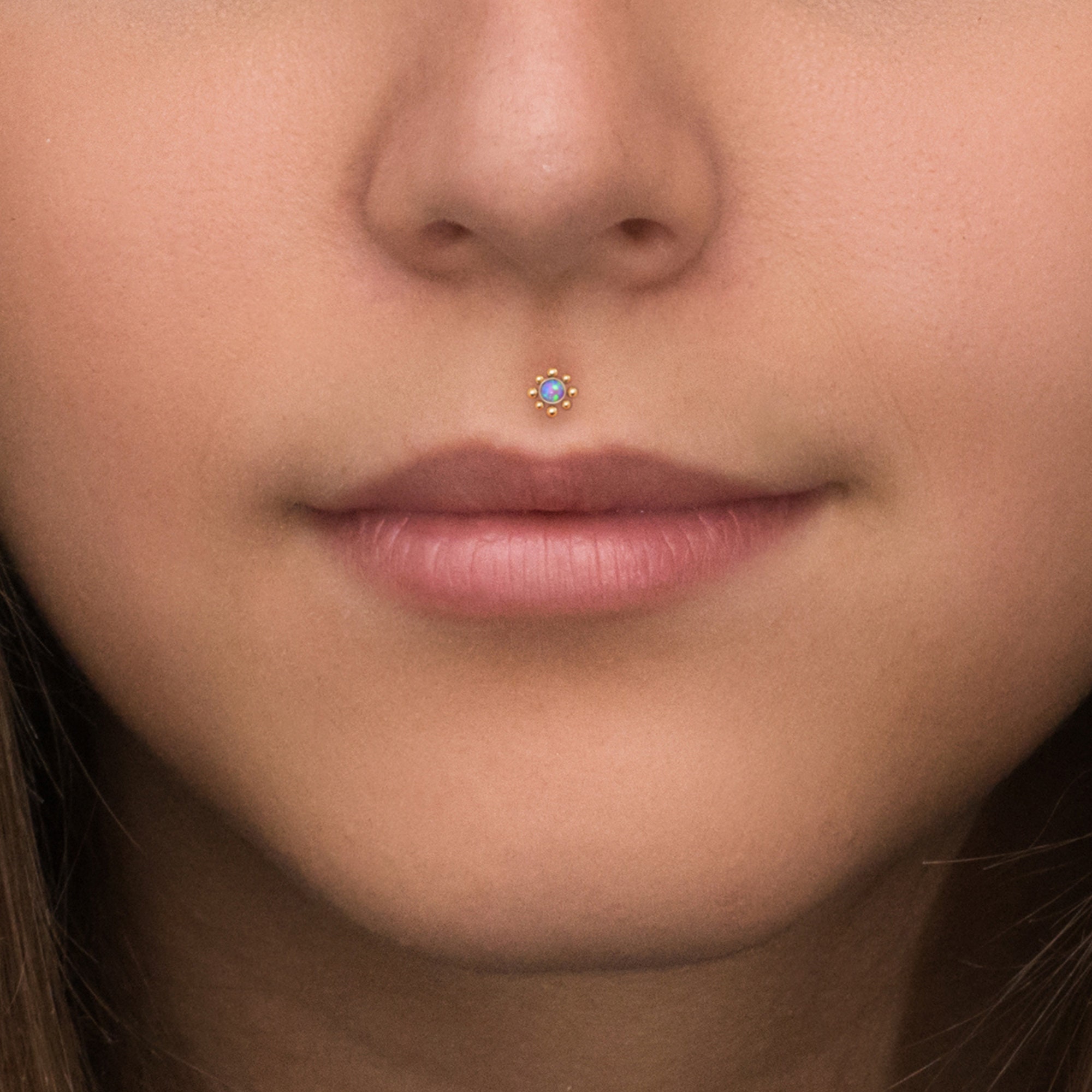 Surgical Steel Lip Jewelry Piercing Jewelry Medusa Labret Stud with Opal Stone Labret Piercing Jewelry Monroe Earring 