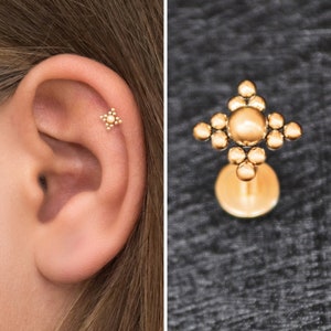 Surgical Steel Forward Helix Earring Stud, Conch Earring, Tragus Stud, Cartilage Piercing, Tragus Piercing, Labret Stud Earring
