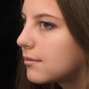 Surgical Steel Nose Screw Stud Opal, Nose Bone Stud, Nose Stud Screw, Nose Ring, Nostril Piercing, Nose Jewelry 22g 20g 18g 16g