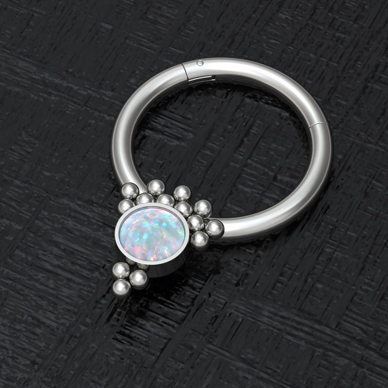 Daith Hoop Septum Hoop Septum Ring Daith Piercing Implant Grade Daith Earring Septum Jewelry Opal Septum Clicker Hoop Titanium