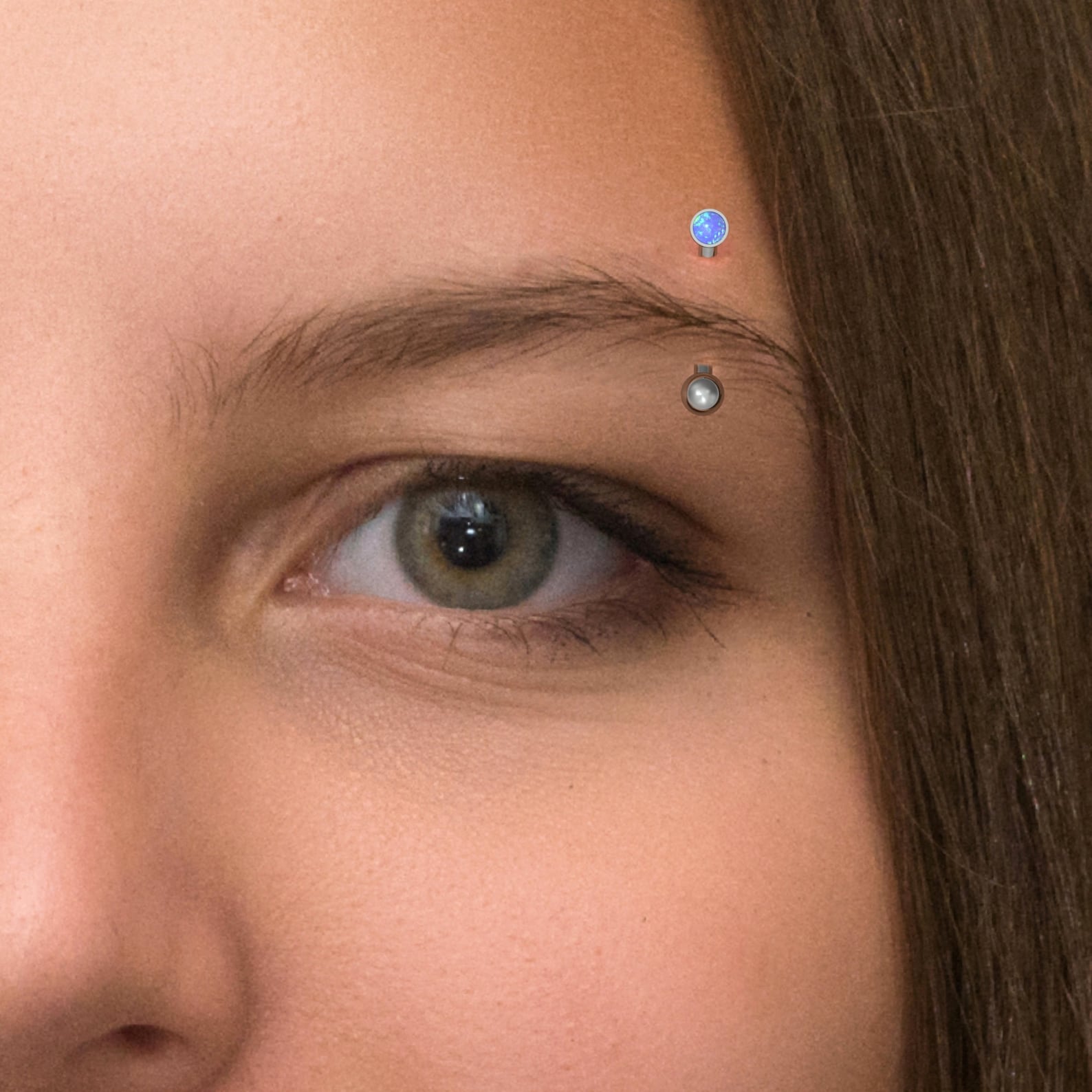 Titanium Rook Earring Opal Eyebrow Piercing 16g 14g Rook Etsy