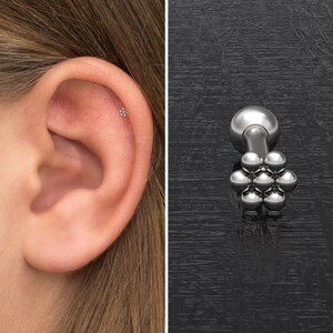 Surgical Steel Conch Barbell, Tragus Earring, Forward Helix Earring, Tragus Barbell Piercing, Cartilage Bar, Forward Helix Stud