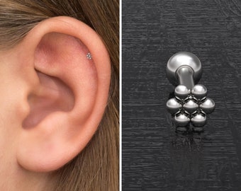 Surgical Steel Conch Barbell, Tragus Earring, Forward Helix Earring, Tragus Barbell Piercing, Cartilage Bar, Forward Helix Stud