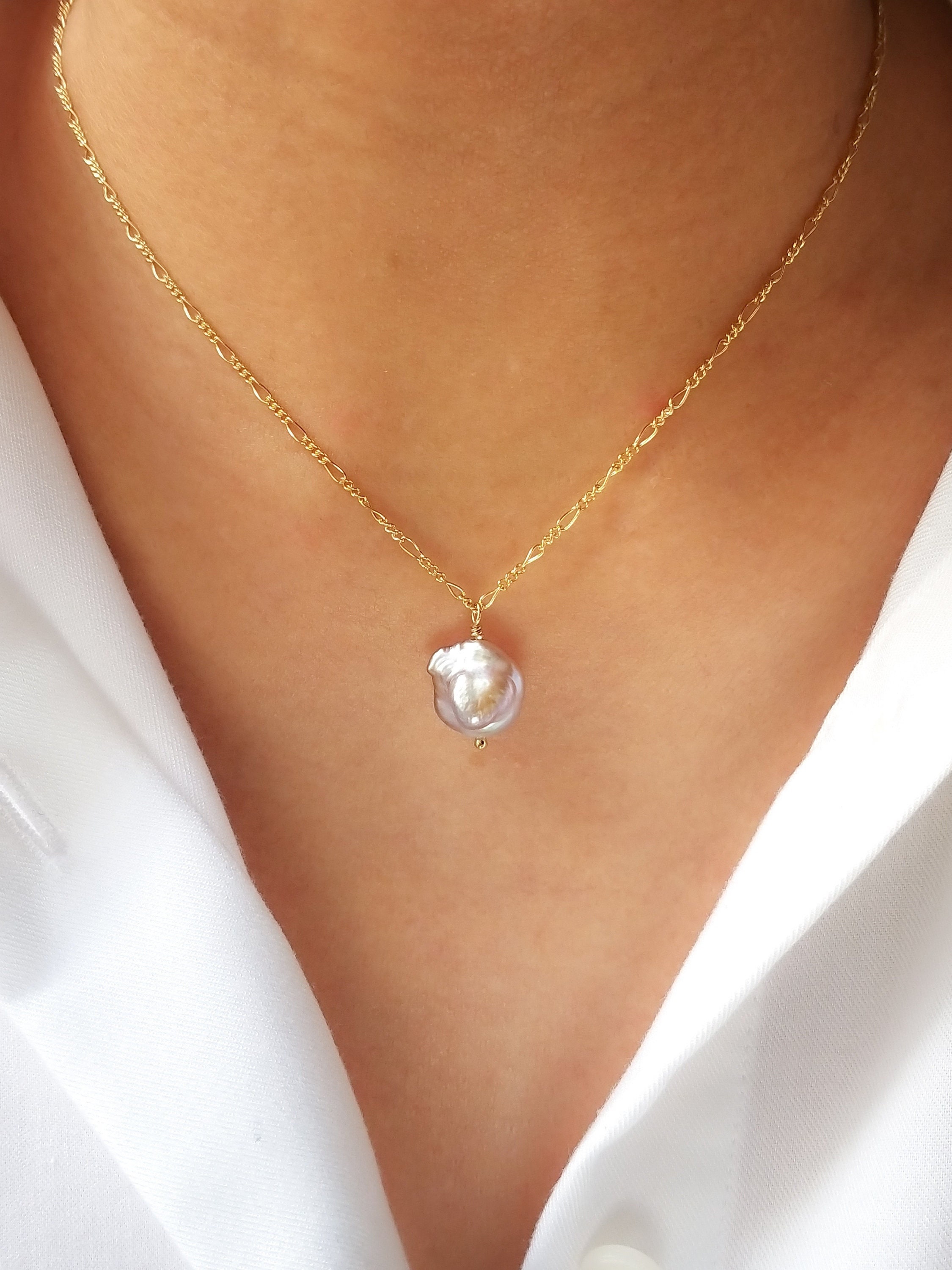 CRAFTD London ネックレス CLOVER REAL PEARL NECKLACE パール Men's Pendant Necklace With Real Pearls (Gold) | CRAFTD London