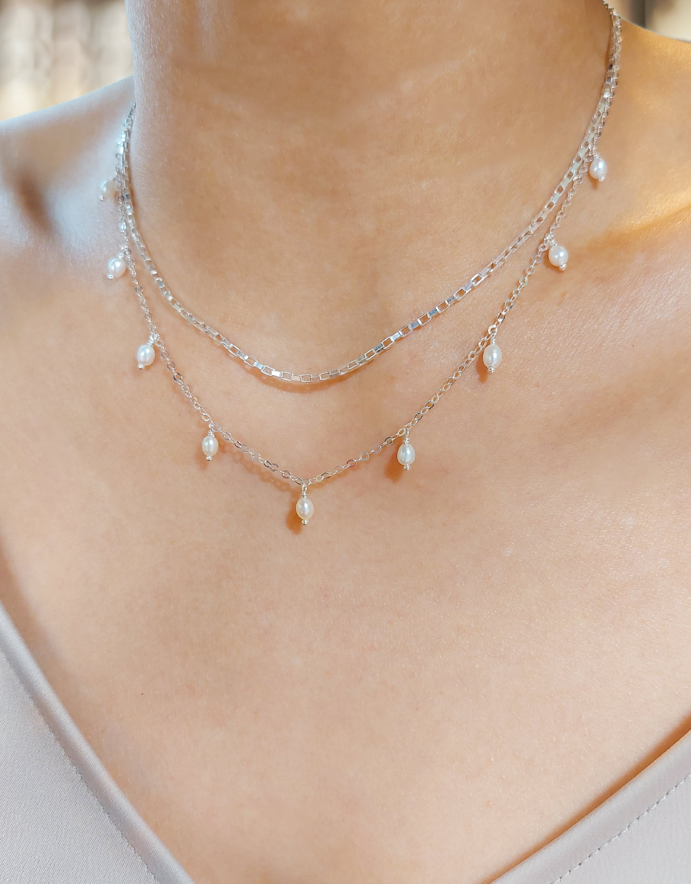 Dmaiy Pearl Flowers Choker Necklace - Adjustable Boho Vintage Chain With Pearl Charms For Wedding, Party, Prom - View #8
