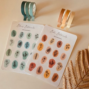 Foglio di adesivi botanici astratti / adesivi estetici per bullet journaling/album/laptop/agende