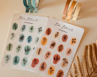 Abstract botanical sticker sheet | aesthetic stickers for bullet journaling/scrapbook/laptops/planners