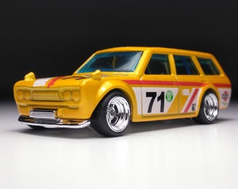 1971 Datsun Bluebird Wagon Hot Wheels (custom Real Rubber