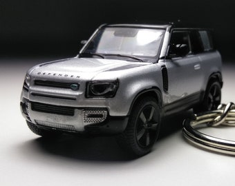 Land Rover Defender Keychain Silver