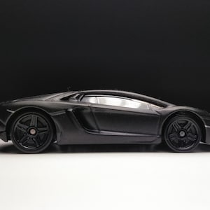 Lamborghini Aventador Black Rare Premium Hot Wheels  (Custom plastic wheels)