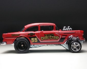 55 CHEVY Bel Air GASSER ホットウィール (カスタム リアル