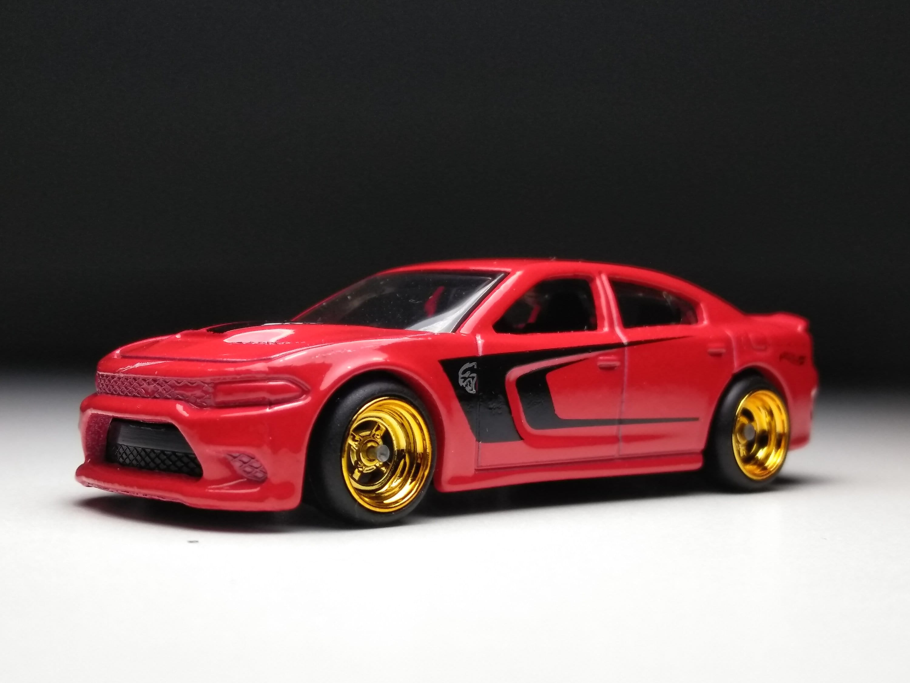 Hot wheels DODGE CHARGER SRT. Red. Custom Real Rubber tires | Etsy