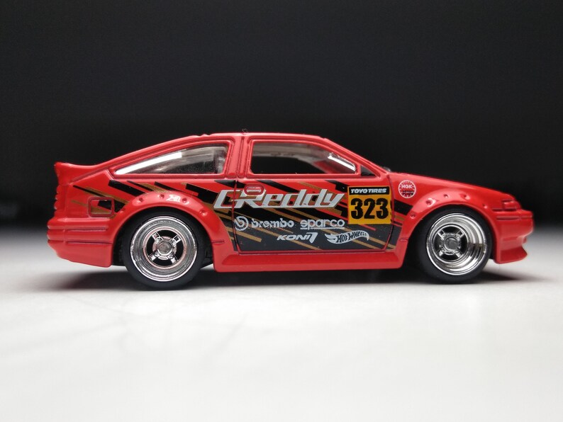 TOYOTA COROLLA Hot Wheels custom Real Rubber Tires | Etsy