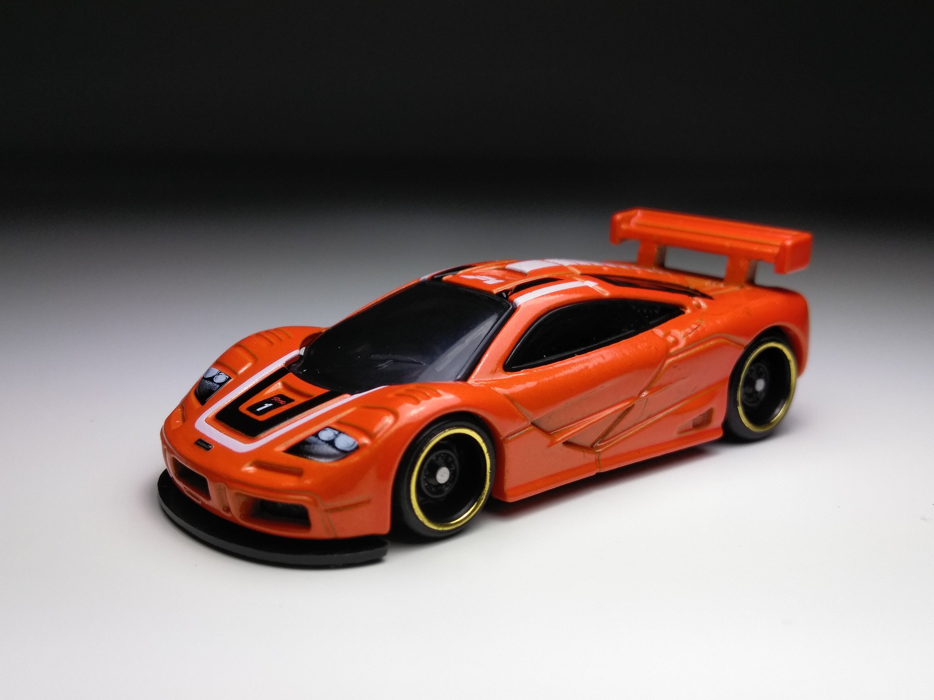 Mclaren F1 GTR Hot Wheels Orange custom Plastic Wheels Etsy