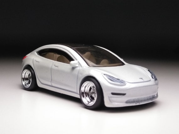 Tesla Model 3 Hot Wheels custom Real Rubber Tires Etsy