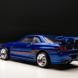 Nissan Skyline GT-R R34 Hot Wheels custom Real Rubber Tires - Etsy