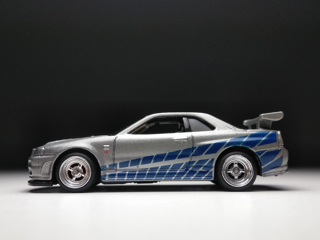 Nissan Skyline R34 Hot Wheels (custom Real Rubber Tires) - Etsy