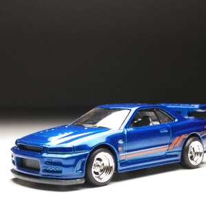 Nissan Skyline GT-R R34 Hot Wheels custom Real Rubber Tires - Etsy