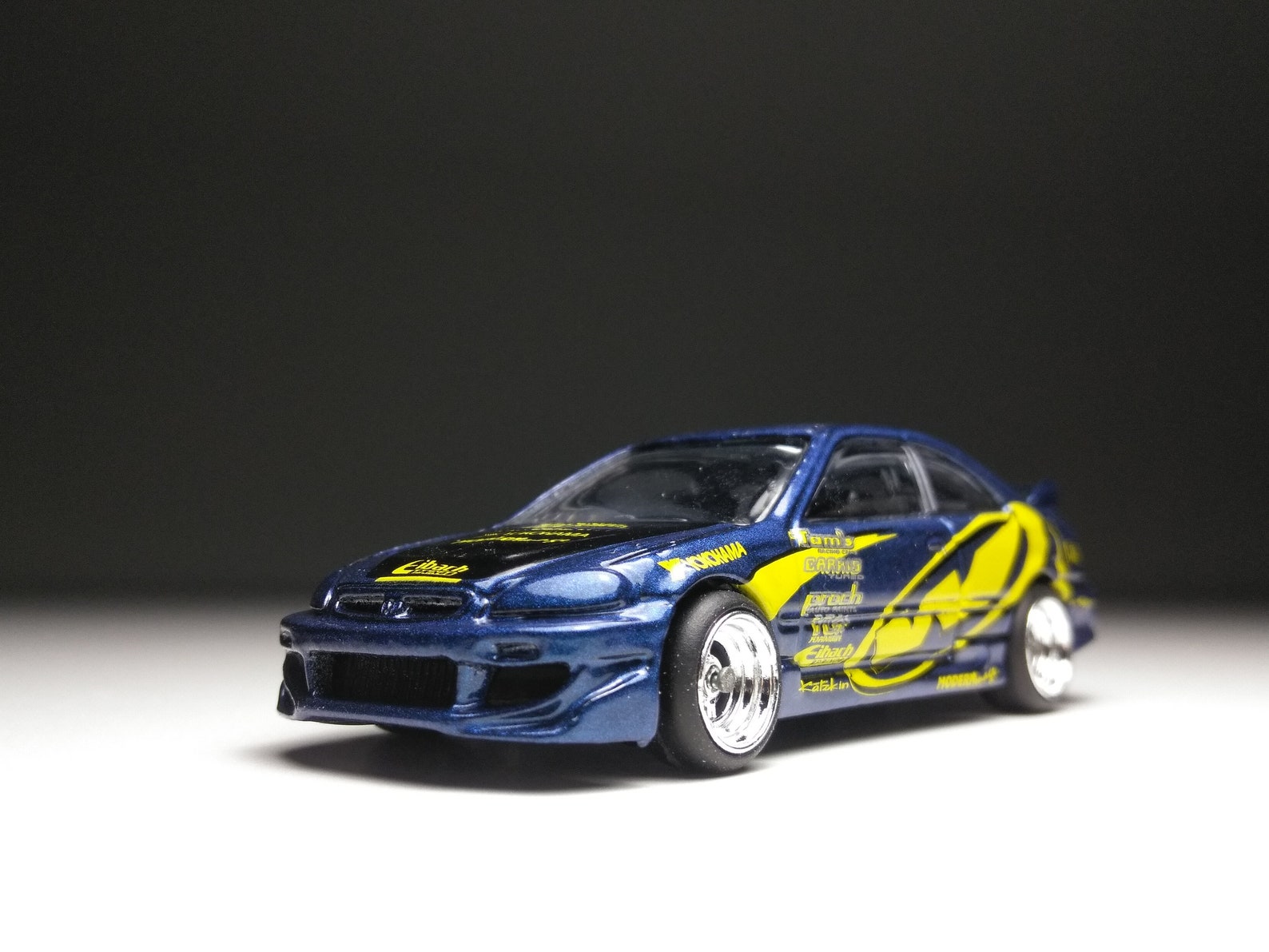 1999 Honda Civic Si Blue/Yellow Hot wheels. Custom Real Etsy