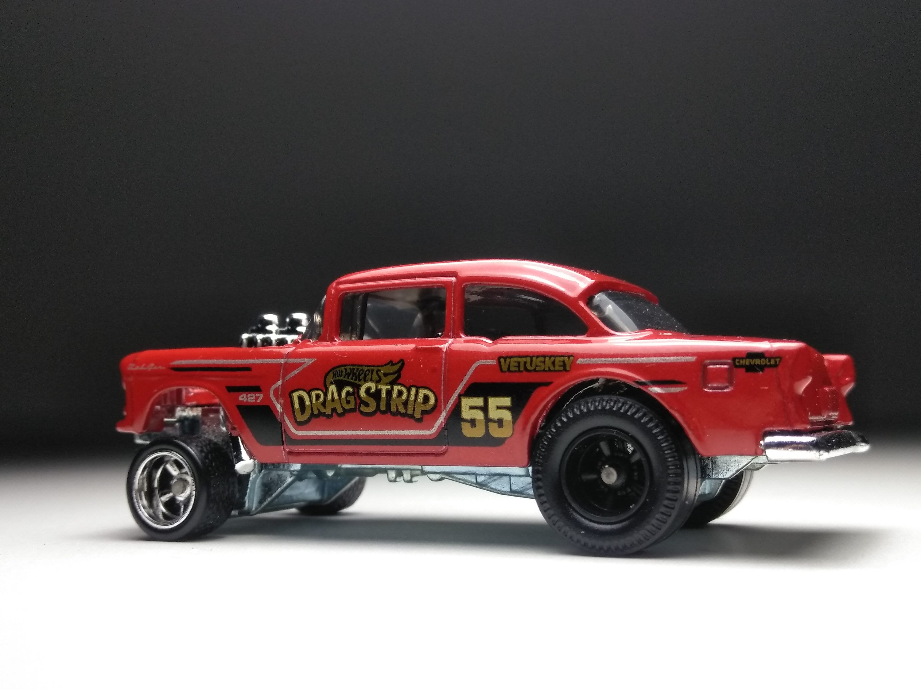 55 chevy gasser ホットウィール カスタム hot wheels Hot Wheels '55 Chevy Bel Air Gasser The Collector #63 (orange