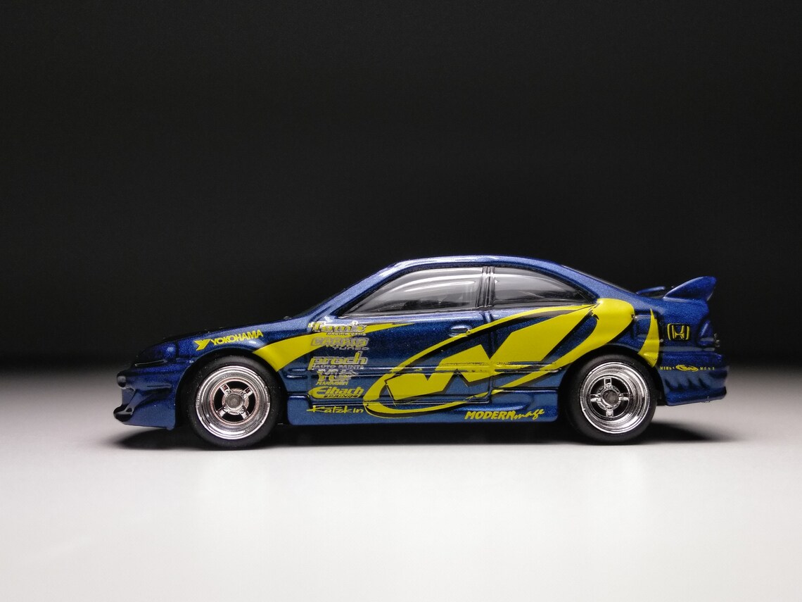 1999 Honda Civic Si Blue/Yellow Hot wheels. Custom Real Etsy