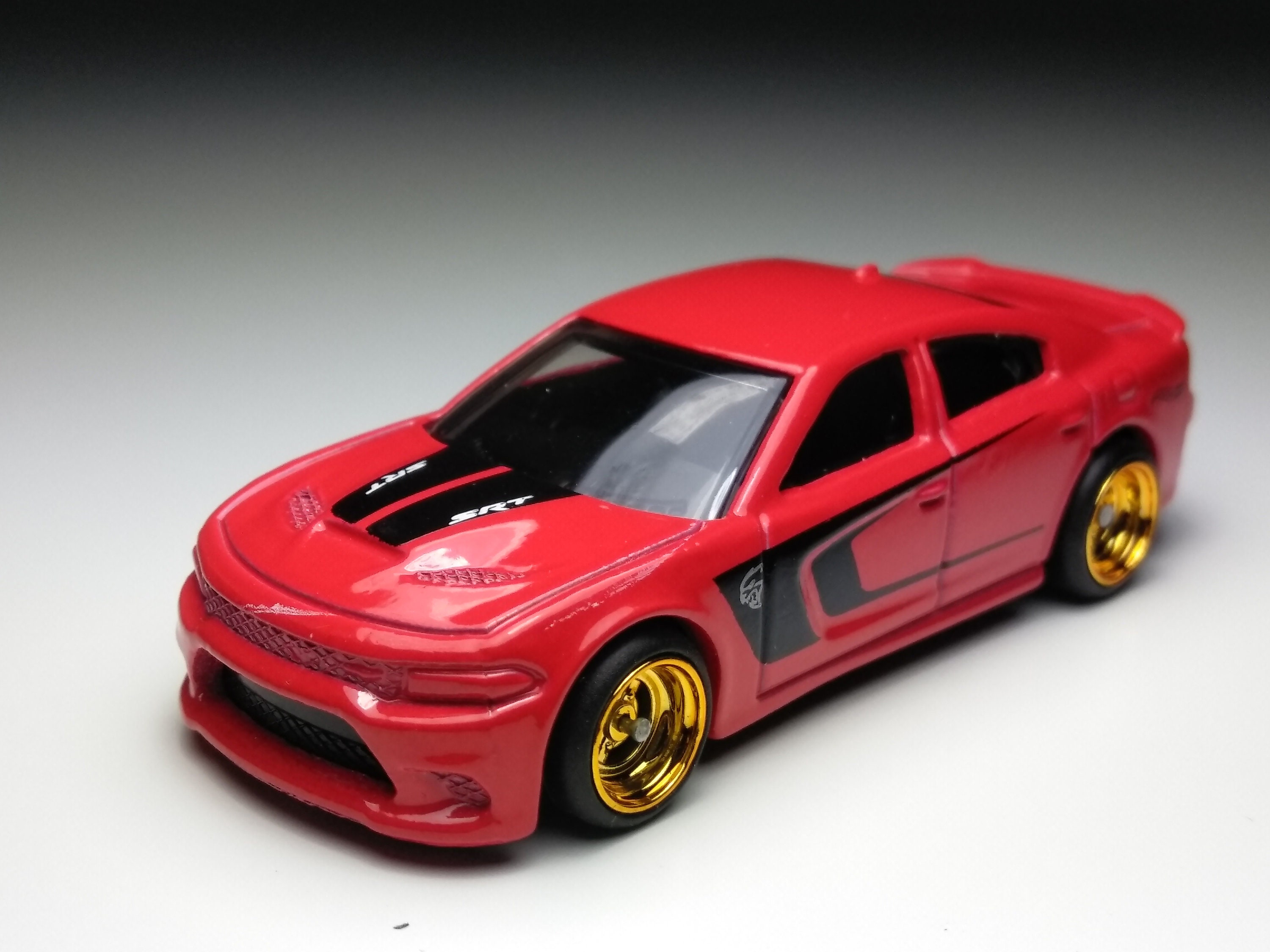 Hot wheels DODGE CHARGER SRT. Red. Custom Real Rubber tires Etsy