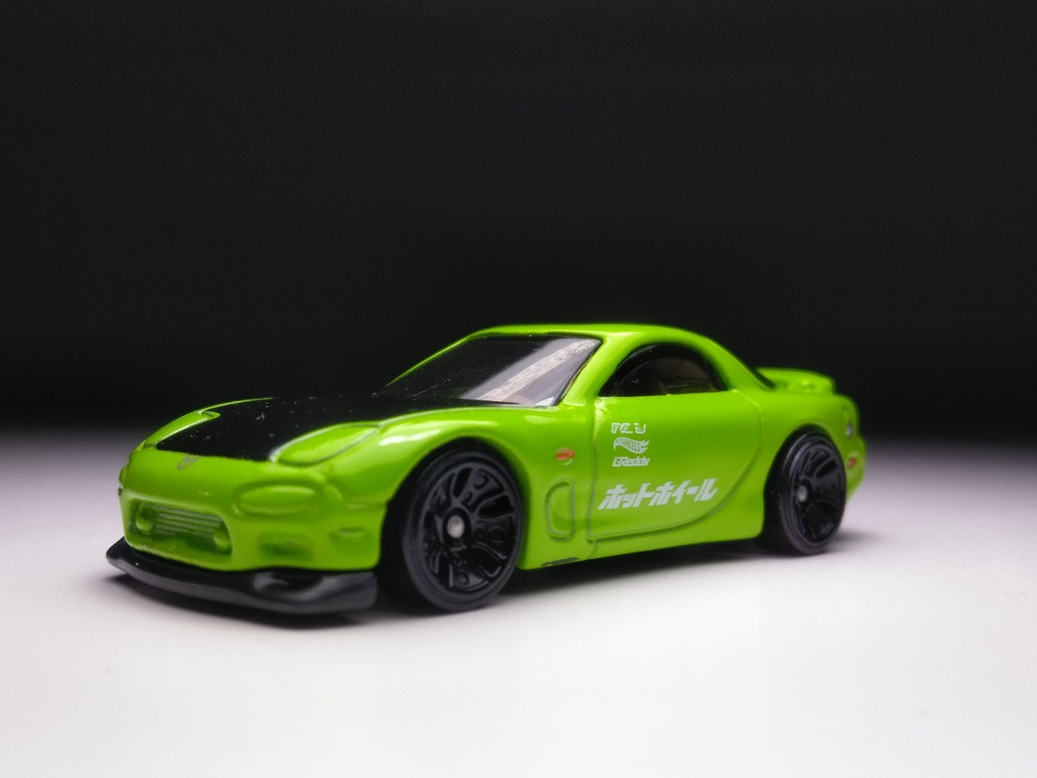 1995 Mazda RX7 Lime Green Hot wheels 1/64 scale Custom Etsy